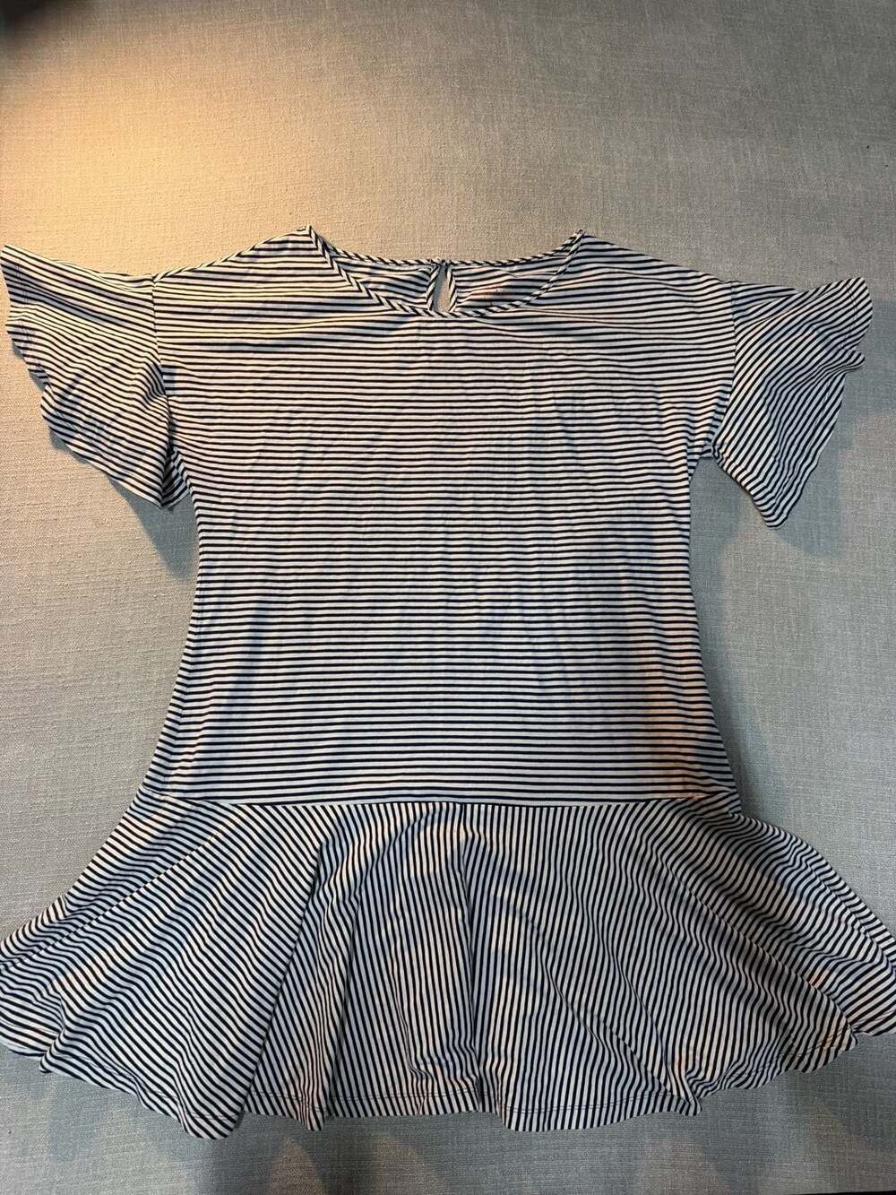 Vineyard Vines Striped Drop Waist Dress Size L Blue White